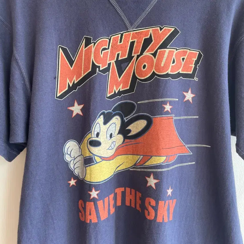 [BUNJANG] Toys McCoy Mighty Mouse Ringer T-Shirt Navy Cotton M / 토이즈맥코이 마이티마우스 링거 티셔츠