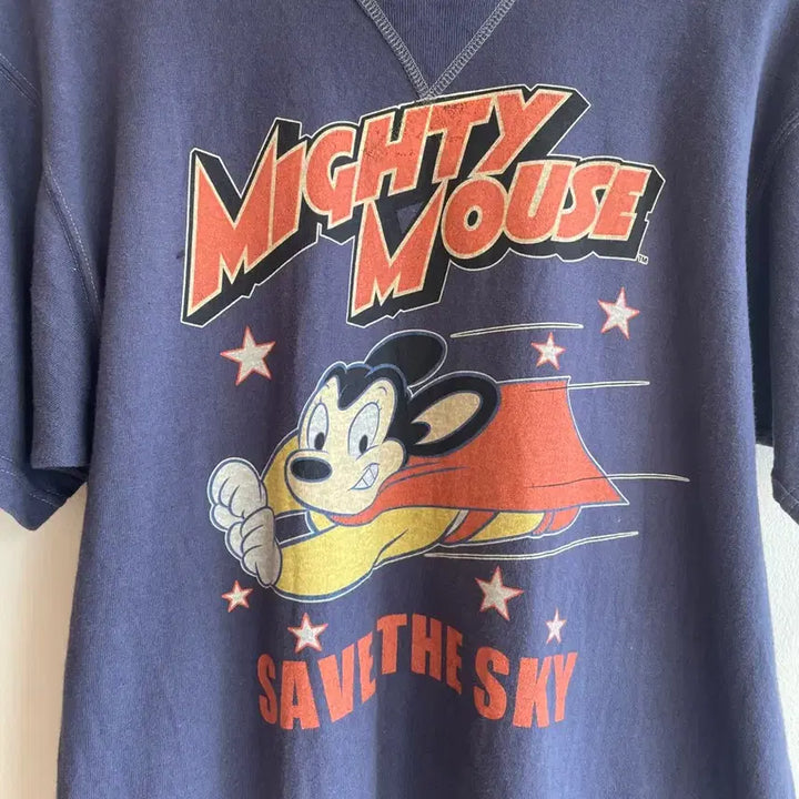 [BUNJANG] Toys McCoy Mighty Mouse Ringer T-Shirt Navy Cotton M / 토이즈맥코이 마이티마우스 링거 티셔츠