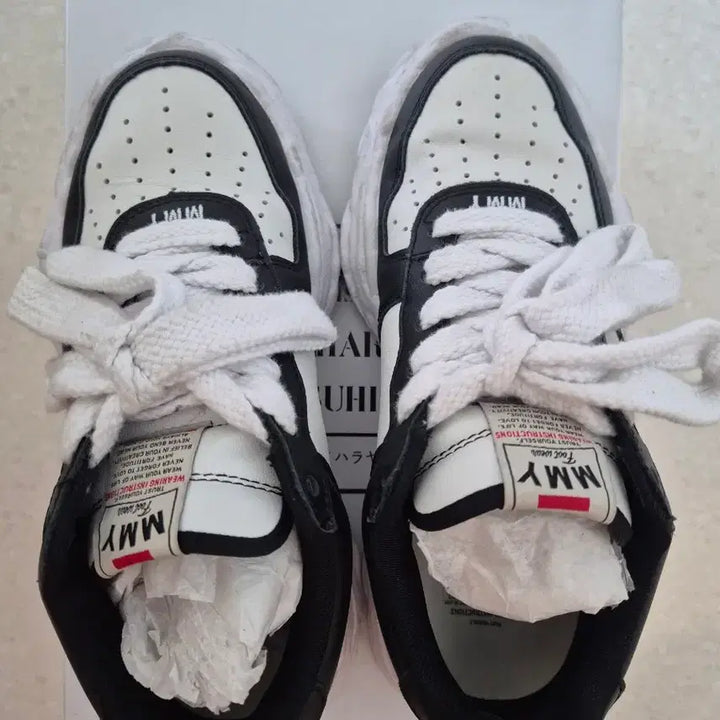 [BUNJANG] Maison Mihara Yasuhiro Wayne OG Leather Low-Top Sneakers Black/White Size 40 / 미하라 웨인 검흰 / 40사이즈