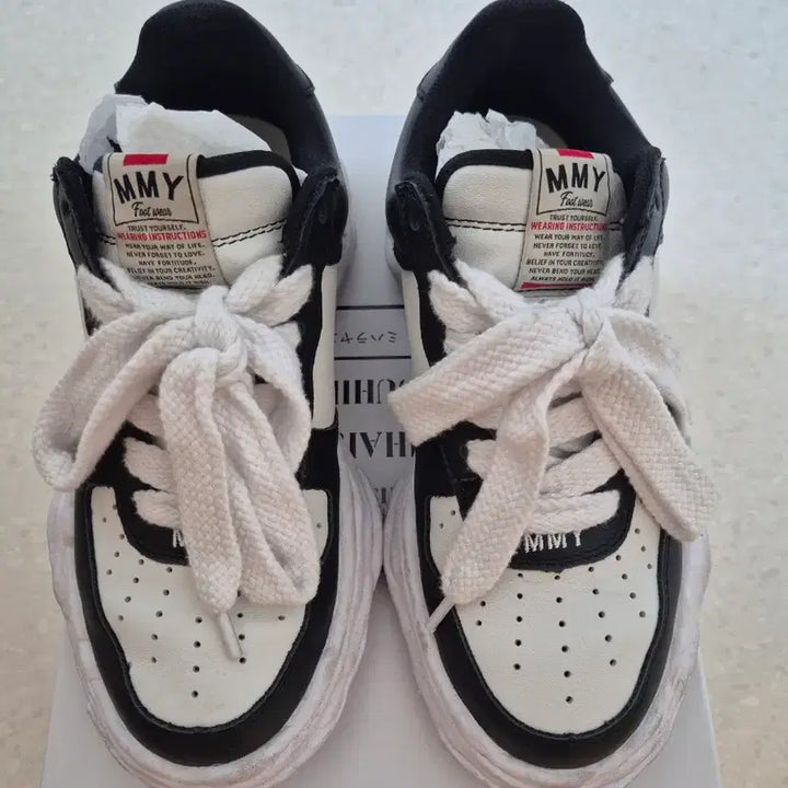 [BUNJANG] Maison Mihara Yasuhiro Wayne OG Leather Low-Top Sneakers Black/White Size 40 / 미하라 웨인 검흰 / 40사이즈