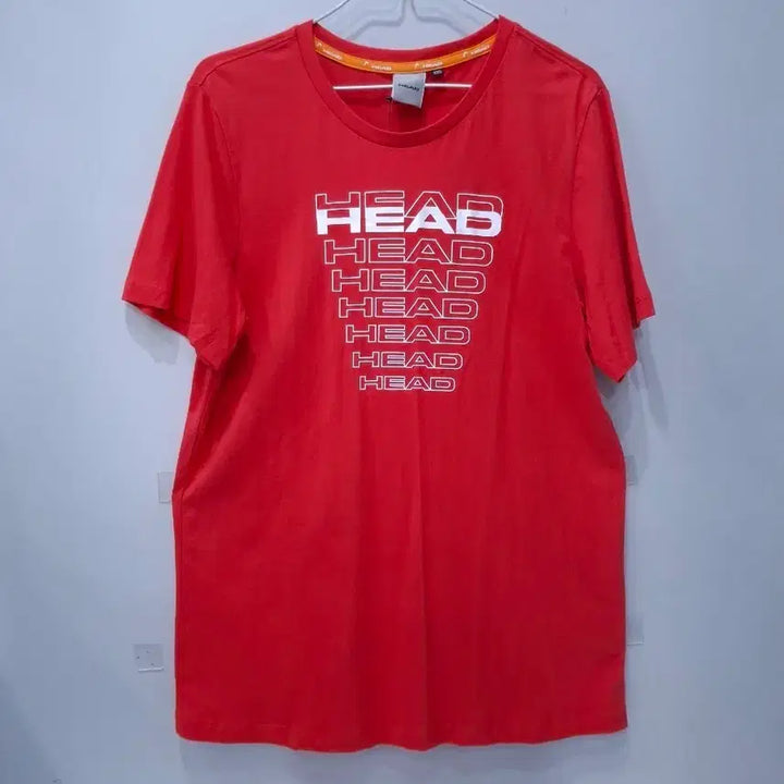 [BUNJANG] HEAD Printing Red Short-Sleeve T-Shirt (Size 105) / 헤드 HEAD 프린팅 레드 반팔 티셔츠 새상품 105