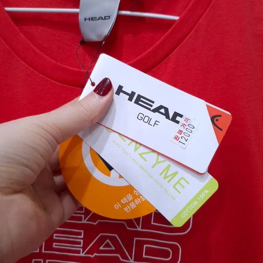 [BUNJANG] HEAD Printing Red Short-Sleeve T-Shirt (Size 105) / 헤드 HEAD 프린팅 레드 반팔 티셔츠 새상품 105