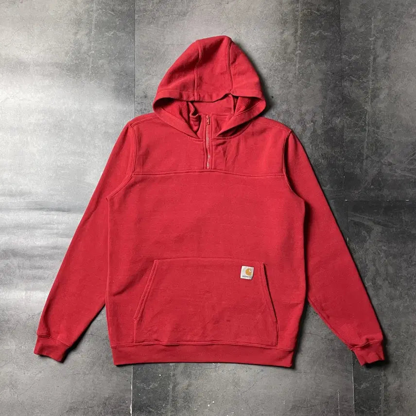 [BUNJANG] Carhartt Red Half-Zip Fleece Hoodie / CARHARTT 칼하트 레드 하프집업 기모 후드티 A00950