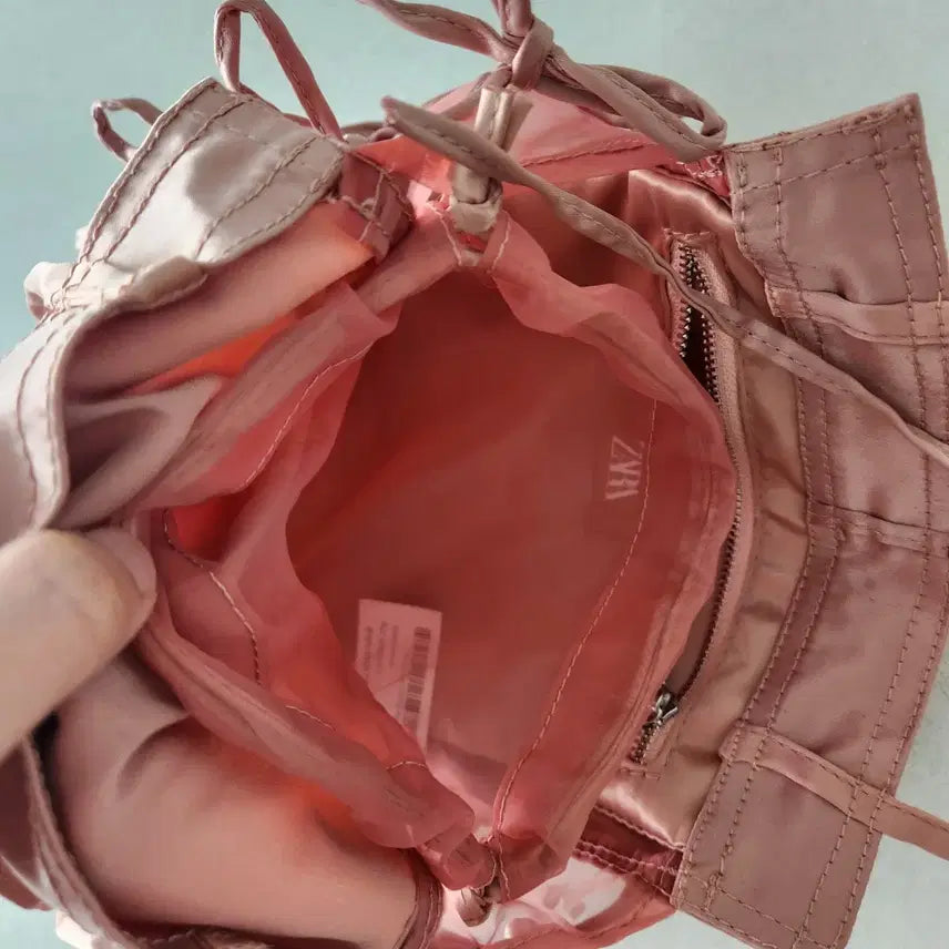 [BUNJANG] ZARA Ribbon Satin Tote Bag Shoulder Bag / 자라 리본 새틴 토트백 숄더백 가방 발레코어
