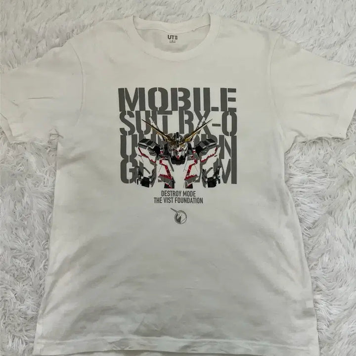 [BUNJANG] Vintage White Gundam Printing Short Sleeve T-Shirt / 빈티지 화이트 건담 프린팅 반팔 1152 모리걸 y2k 스트릿 갸루 펑키