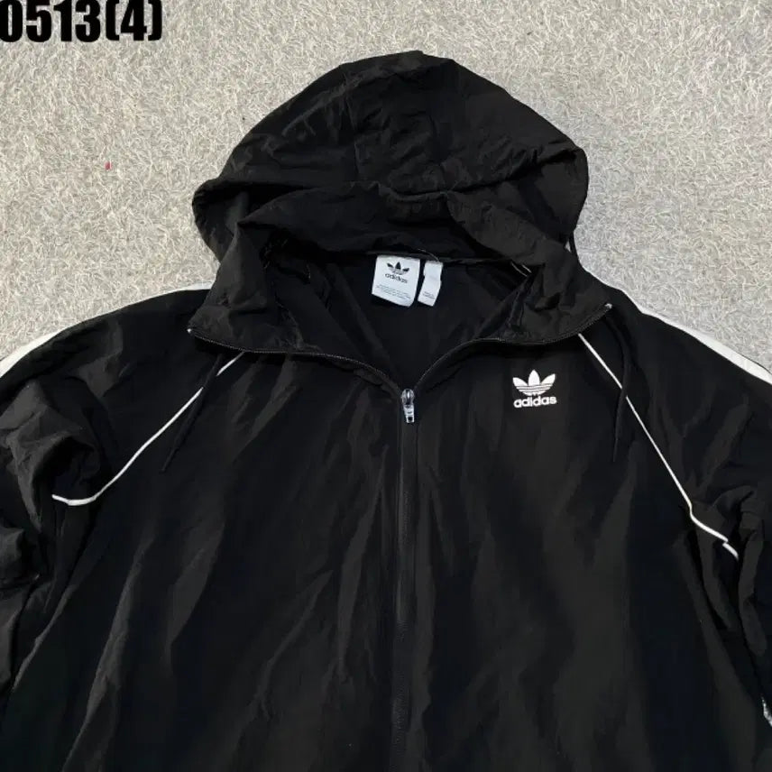 [SOLD OUT] 아디다스 삼선 후드 바람막이 블랙 2XL | 0513