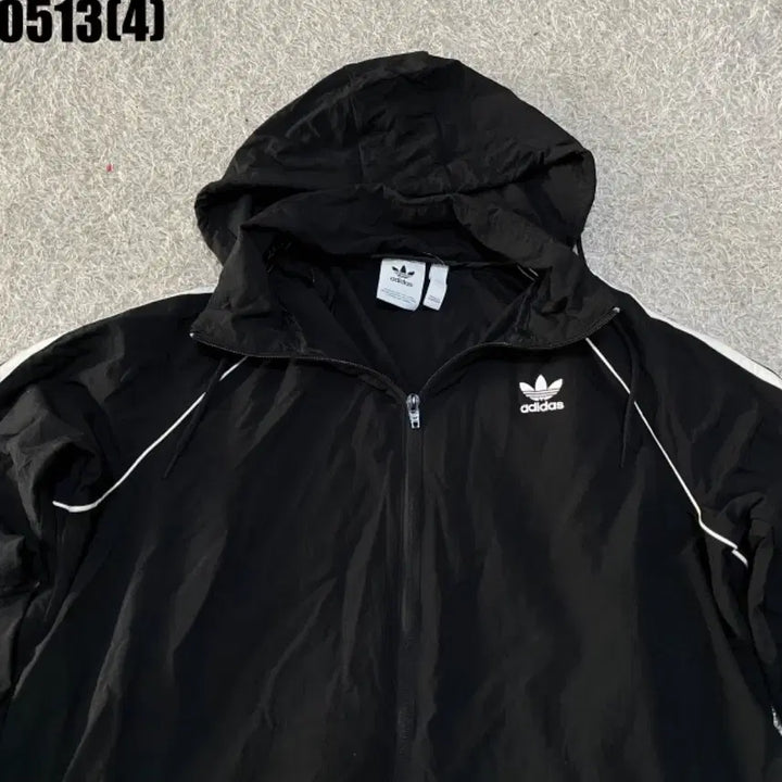 [SOLD OUT] 아디다스 삼선 후드 바람막이 블랙 2XL | 0513