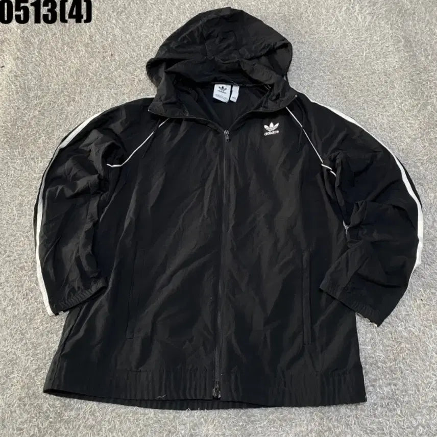 [SOLD OUT] 아디다스 삼선 후드 바람막이 블랙 2XL | 0513