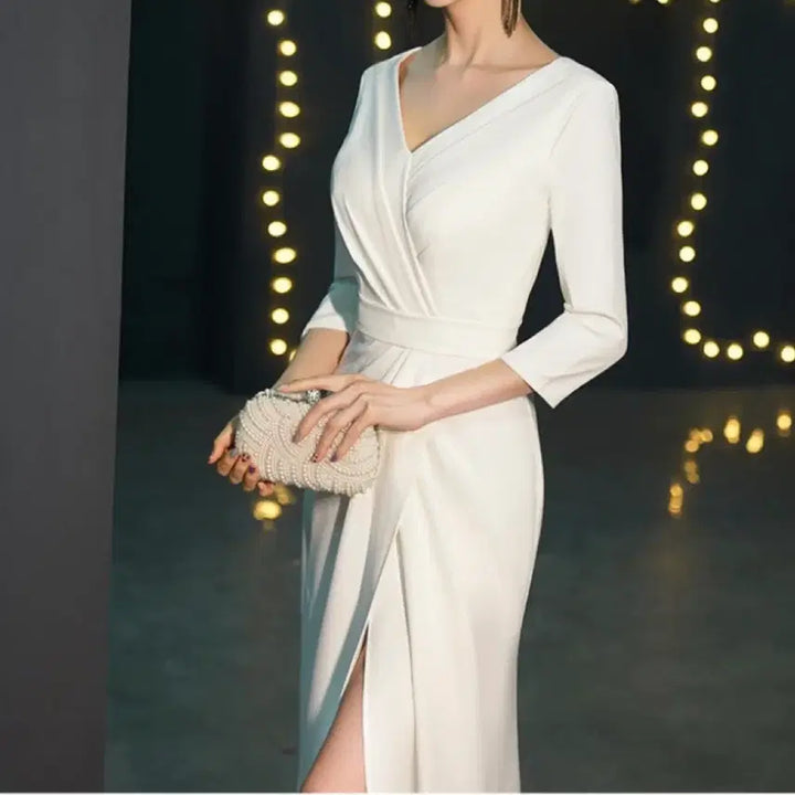 [BUNJANG] V-Neck Self-Wedding Dress / 셀프웨딩드레스