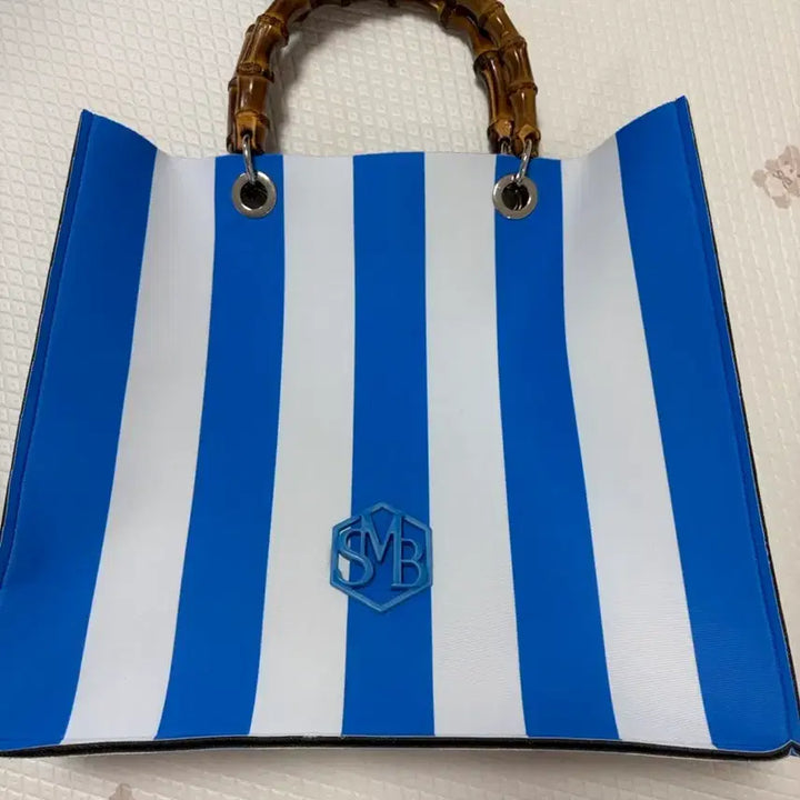 [BUNJANG] SMB Blue Stripe Tote Bag / SMB 블루 스트라이프 토트백