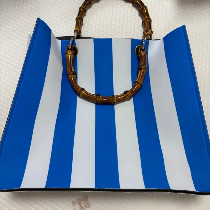 [BUNJANG] SMB Blue Stripe Tote Bag / SMB 블루 스트라이프 토트백