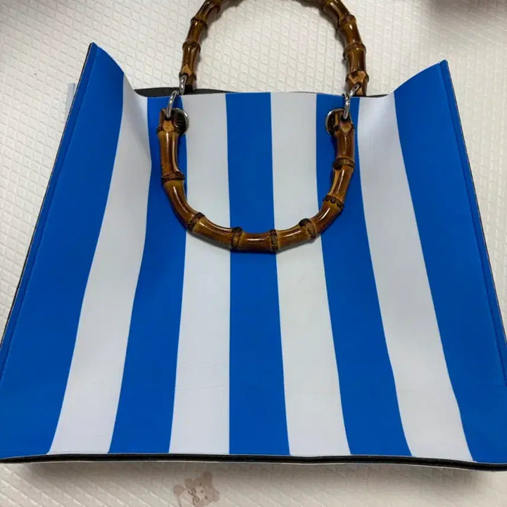 [BUNJANG] SMB Blue Stripe Tote Bag / SMB 블루 스트라이프 토트백