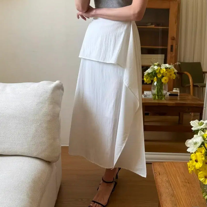 [BUNJANG] Ruffle Washed Long Skirt / 프릴 와샤 롱스커트