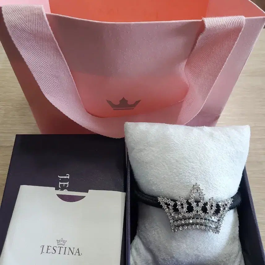 [BUNJANG] J.ESTINA Tiara Cubic Hair Tie / 제이에스티나 티아라왕관큐빅 헤어끈
