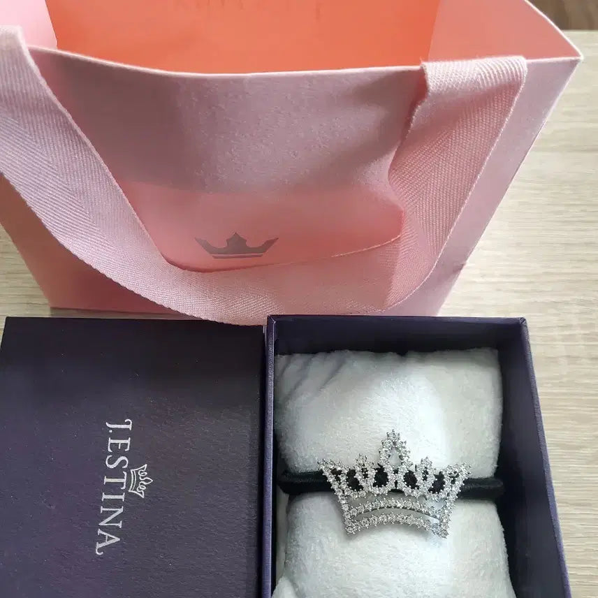 [BUNJANG] J.ESTINA Tiara Cubic Hair Tie / 제이에스티나 티아라왕관큐빅 헤어끈