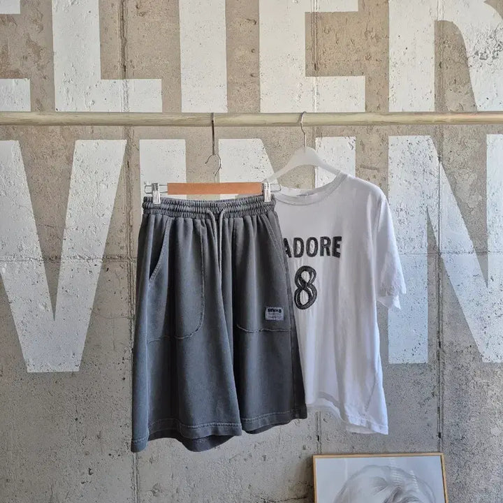 [BUNJANG] Washing Effect Wide 5-Part Shorts / 워싱 시원 와이드 5부반바지