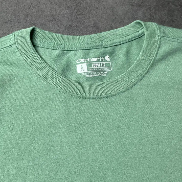 [BUNJANG] Carhartt Lettering Long Sleeve T-Shirt Light Green / CARHARTT 칼하트 라이트그린 레터링 긴팔 티셔츠 A00951