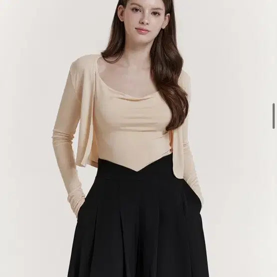 [BUNJANG] Gracue Jojo Sleeveless Cardigan Set / 새상품) 그레이스유 조조 나시 가디건 세트 크림, 블랙