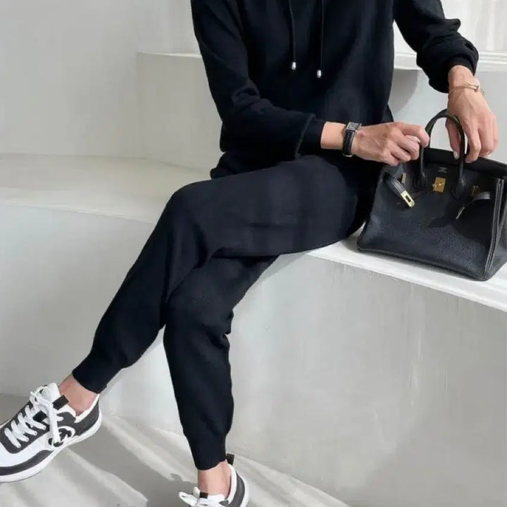 [BUNJANG] Premium Knit Hooded Jogger Set / [국내제작] 고퀄리티 니트 후드 조거 셋업/꾸안꾸 끝판왕 (재고정리/