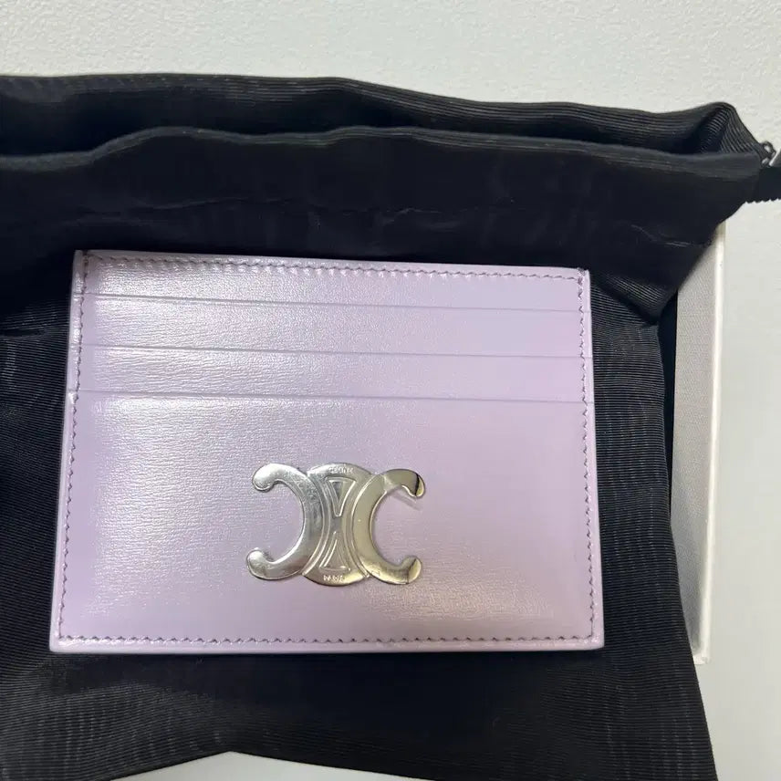 [BUNJANG] Celine Silver Logo Card Holder Pastel Mauve / (새상품) 셀린느 은장 카드홀더 파스텔모브 컬러