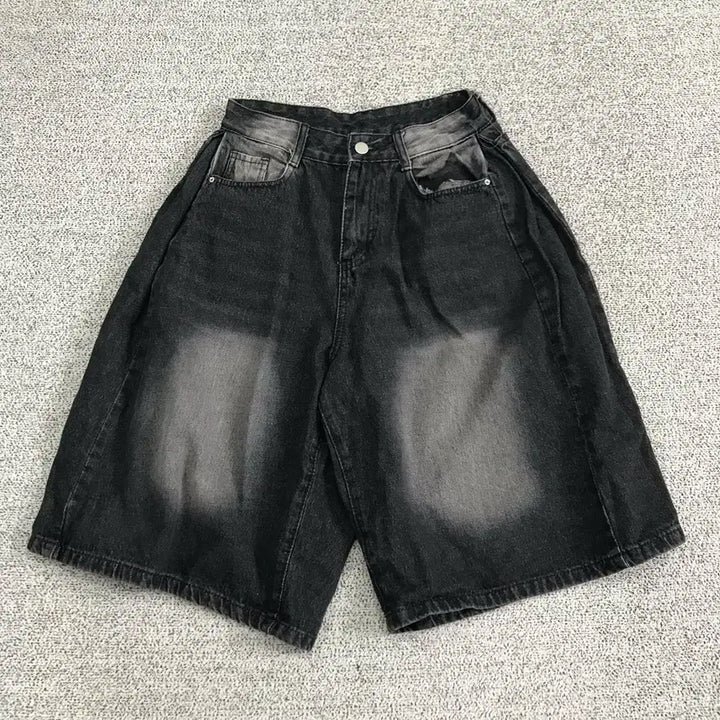 [BUNJANG] Black Denim Bermuda Shorts / 흑청 버뮤다팬츠