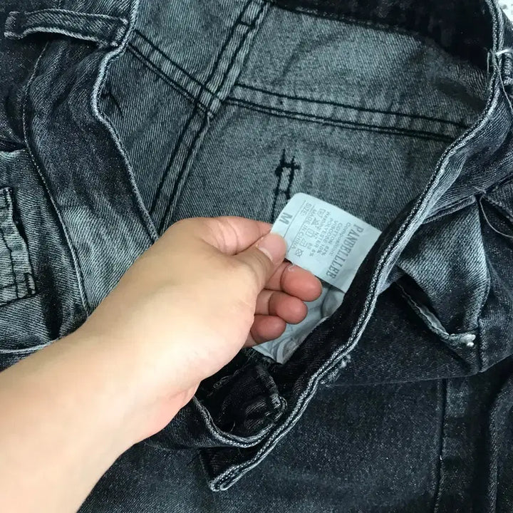 [BUNJANG] Black Denim Bermuda Shorts / 흑청 버뮤다팬츠