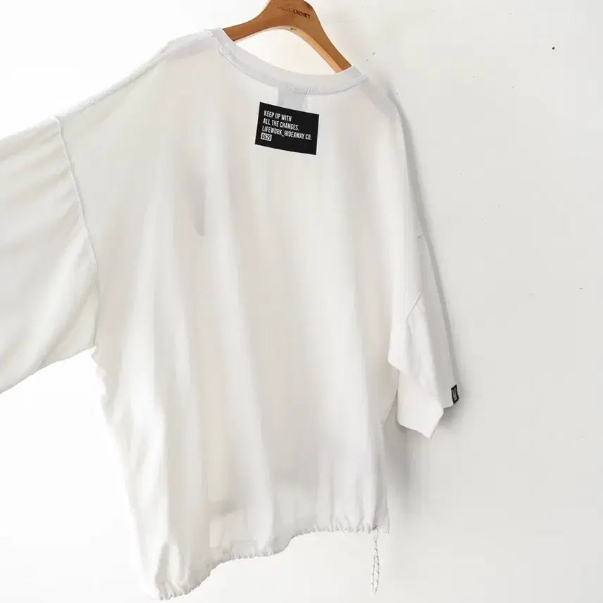 [BUNJANG] Life Work String Cotton Short Sleeve T-Shirt / F/라이프워크 스트링 코튼 반팔티