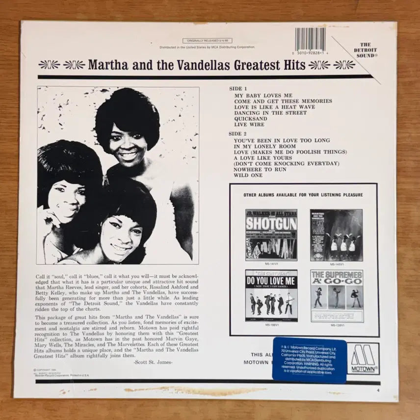 [BUNJANG] Martha and the Vandellas Hits LP Record / 미국 LP) Martha and the Vandellas- Hits
