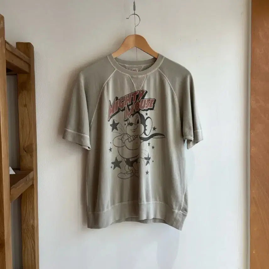 [BUNJANG] Toys McCoy Mighty Mouse Sweat Short Sleeve Shirt / 토이즈맥코이 마이티마우스 스웻 반팔 셔츠