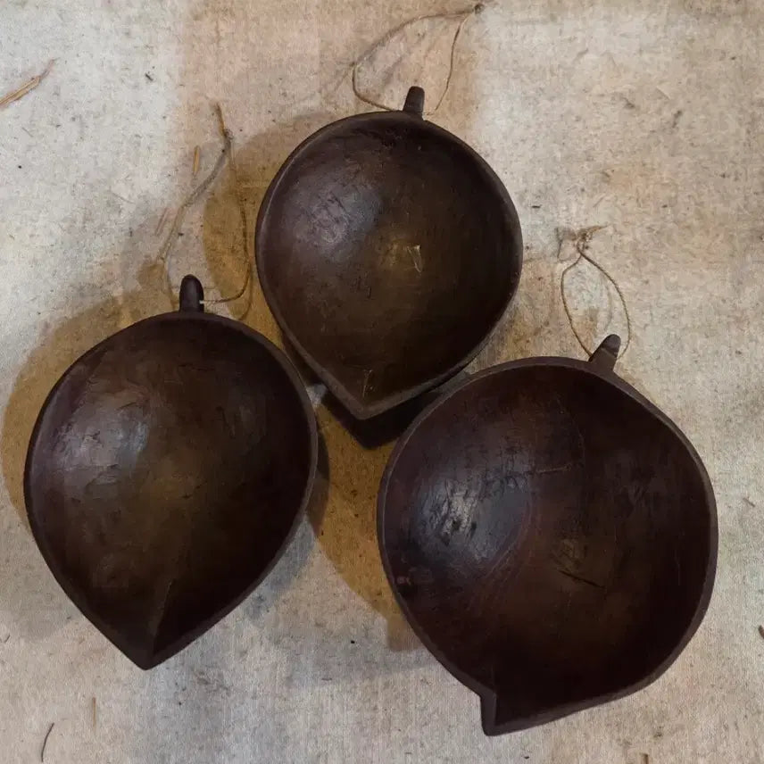 [BUNJANG] Antique Baby Gourd Set of 3 / 인테리어소품  / 앤틱 애기 나무 표주박 3점