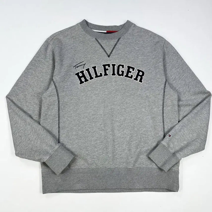 [BUNJANG] Tommy Hilfiger Flag Lettering Sweatshirt Grey M / 타미힐피거 플래그 레터링 그레이 맨투맨 (M)