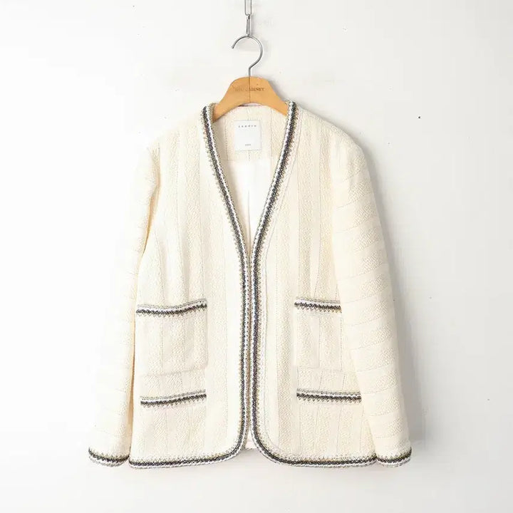 [BUNJANG] Sandro Cotton Tweed Jacket Ivory / 슬림55/산드로 트위드 자켓