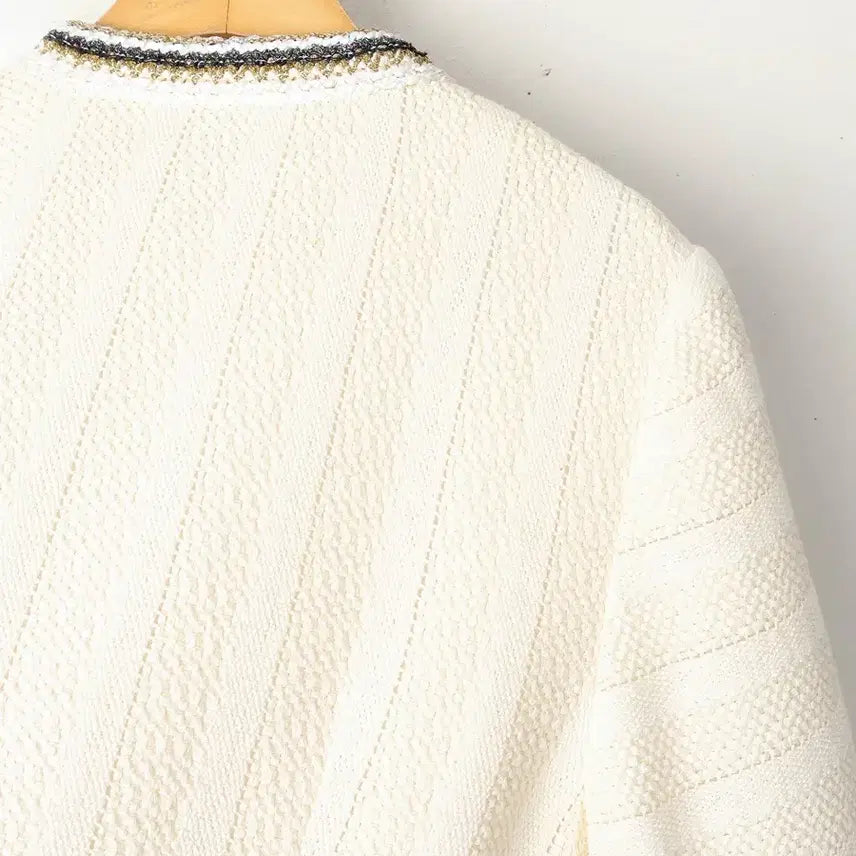 [BUNJANG] Sandro Cotton Tweed Jacket Ivory / 슬림55/산드로 트위드 자켓