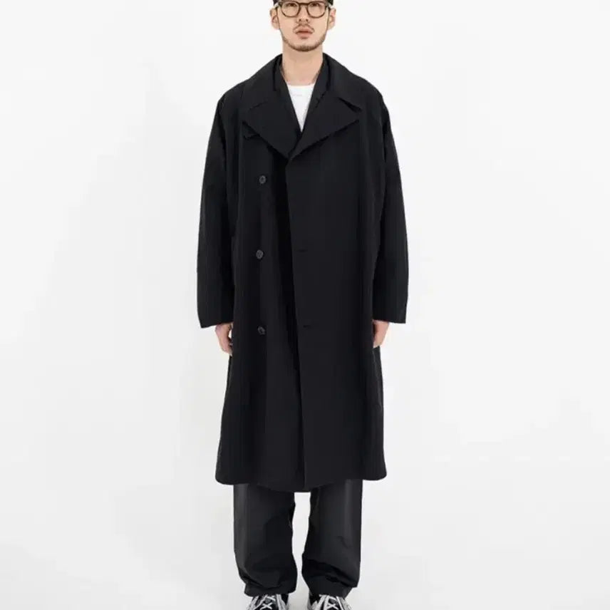 [BUNJANG] Our selves Nylon Double Coat Charcoal Size 3 / 아워셀브스 나일론 더블코트 3사이즈