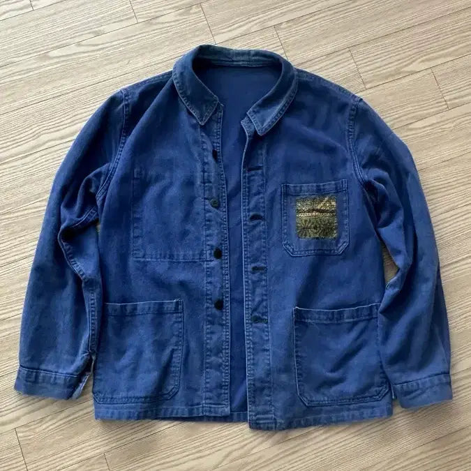 [BUNJANG] Vintage 90s French Work Jacket Patchwork Detail / 90s 프렌치워크자켓