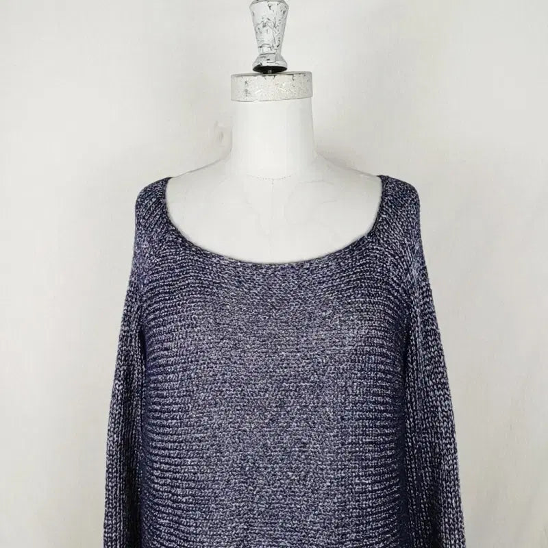 [BUNJANG] Zara Net Asymmetrical Shiny Knit Top / 자라/그물 언발란스 광택 니트 여S M 55 66/라덴