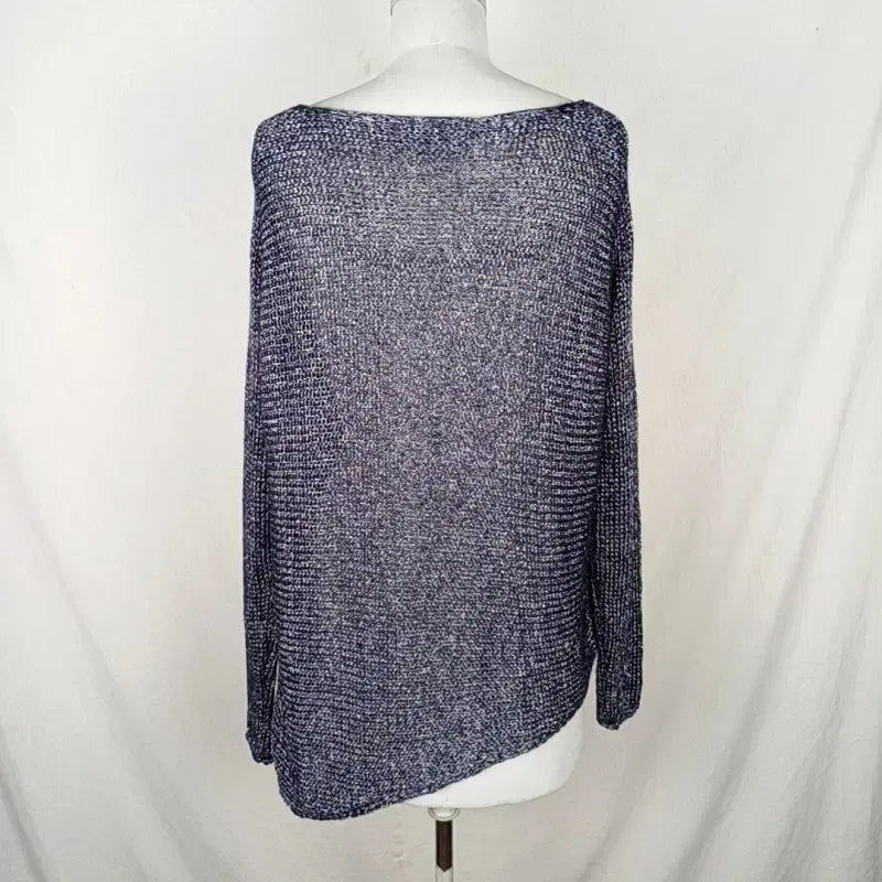 [BUNJANG] Zara Net Asymmetrical Shiny Knit Top / 자라/그물 언발란스 광택 니트 여S M 55 66/라덴