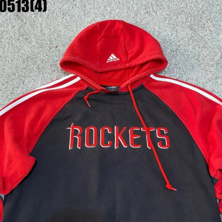 [BUNJANG] Adidas Rockets Hooded Sweatshirt Red Black L / 아디다스 로켓츠 후드티 레드 블랙 L | 0513