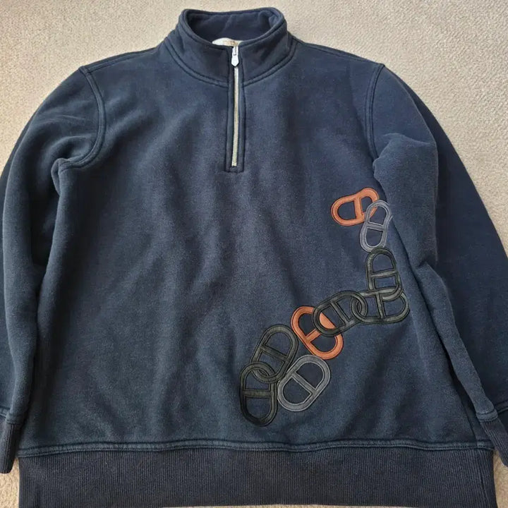 [SOLD OUT] 에르메스 네이비 반집업 맨투맨 XL