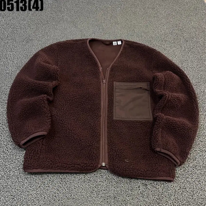 [BUNJANG] Uniqlo Brown Fleece Zip-Up Jacket / 유니클로 브라운 털 후리스 집업