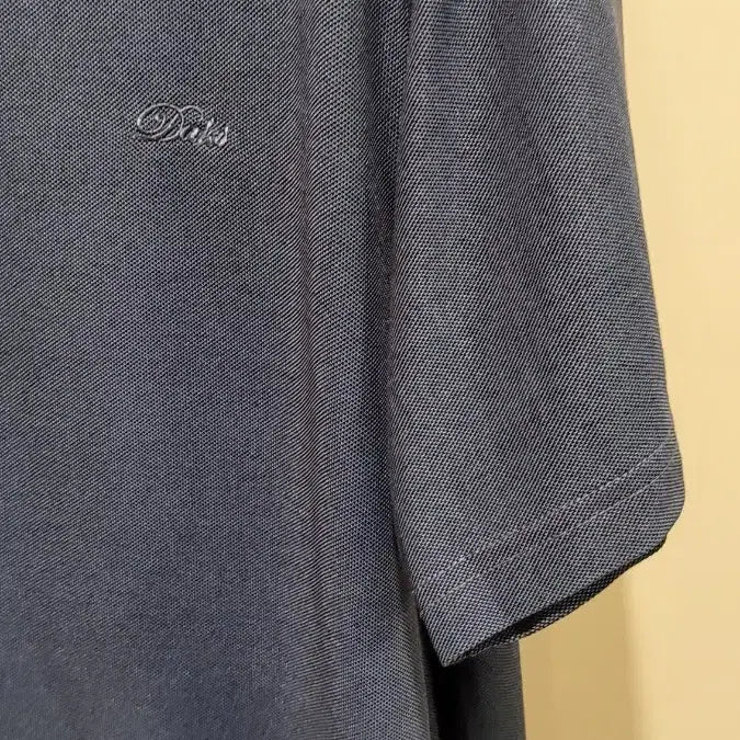 [BUNJANG] Daks Navy Check Collar Short Sleeve Polo T-Shirt / Daks 닥스 체크 카라 반팔 폴로티 네이비
