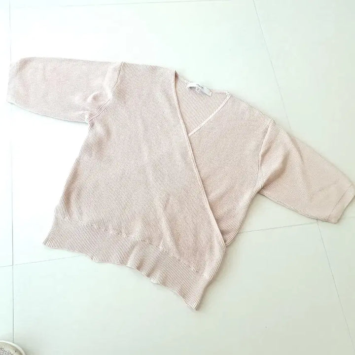 [BUNJANG] ON&amp;ON Wrap Style Knit Short Sleeve T-Shirt Size 2 / 온앤온 랩스타일 니트 반팔티셔츠 2
