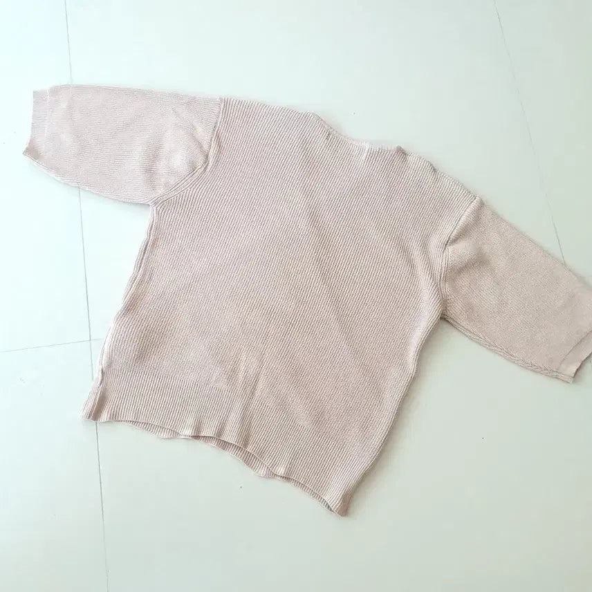 [BUNJANG] ON&amp;ON Wrap Style Knit Short Sleeve T-Shirt Size 2 / 온앤온 랩스타일 니트 반팔티셔츠 2