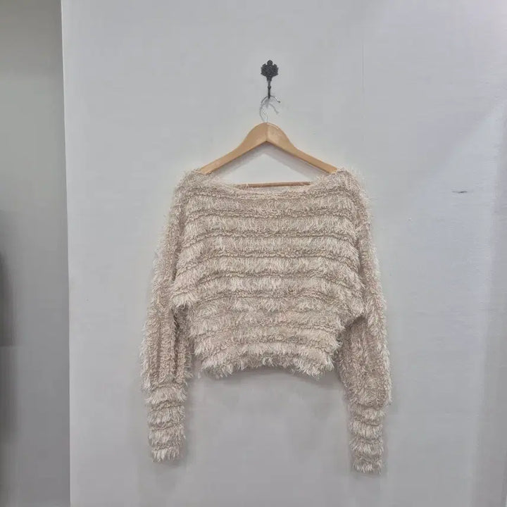 [BUNJANG] Cropped Wool Knit - Ivory / 크롭 털실 니트 아이보리