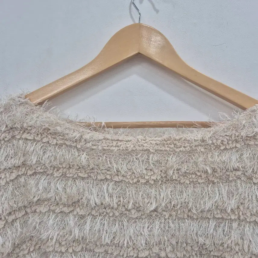 [BUNJANG] Cropped Wool Knit - Ivory / 크롭 털실 니트 아이보리