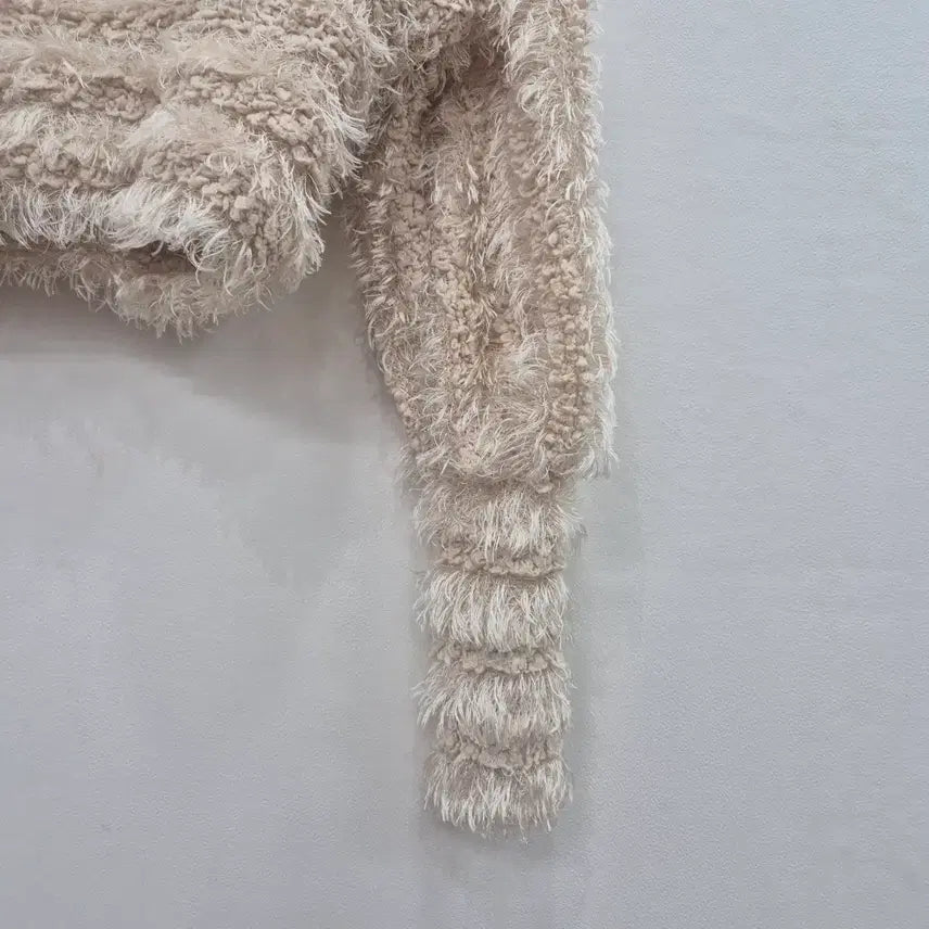 [BUNJANG] Cropped Wool Knit - Ivory / 크롭 털실 니트 아이보리