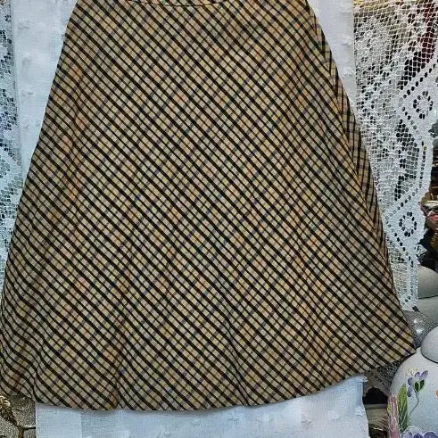 [BUNJANG] Daks Long Check Flare Skirt / 닥스롱체크 플레어 스커트
