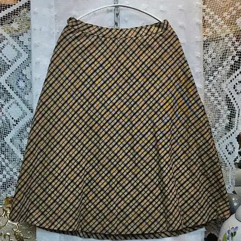 [BUNJANG] Daks Long Check Flare Skirt / 닥스롱체크 플레어 스커트