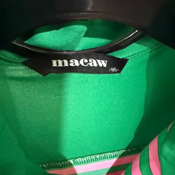 [BUNJANG] Macaw Green Pink Stripe Short Sleeve Dress / macaw 그린 핑크 스트라이프 반팔 원피스(골프웨어 가능)