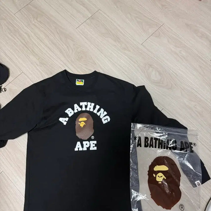 [BUNJANG] BAPE College Long Sleeve T-Shirt Black L / BAPE 컬리지 롱슬리브 티셔츠 블랙 L